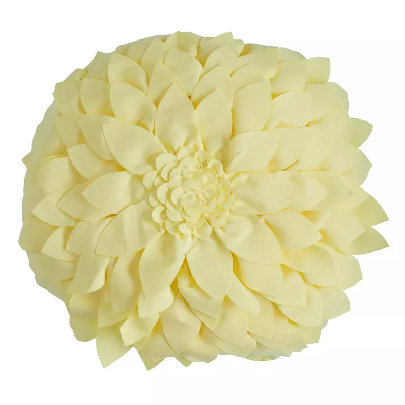 Lemon Meringue Petal Outdoor Throw Pillow, 18"