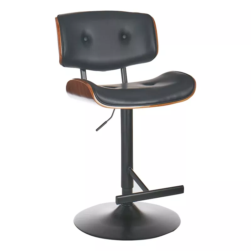 Leonardo Adjustable Swivel Faux Leather Barstool