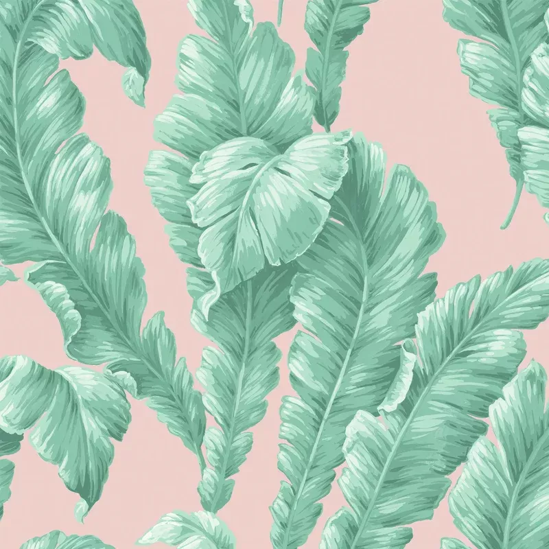 Lets Go Bananas Blush Mint Wallpaper