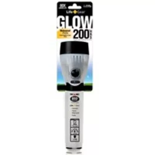 Life Gear LG127 MINI Glow LED Flashlight with Storage, Black/White