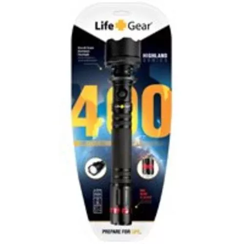 Life Gear LG510 LED Flashlight, 400 Lumen, Black