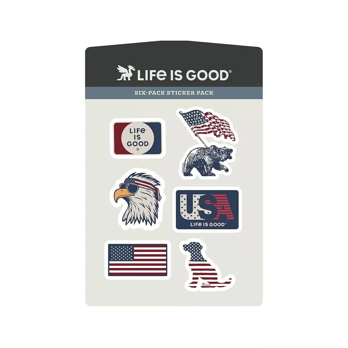 Life is Good Flags Six-Pack Sticker Pack