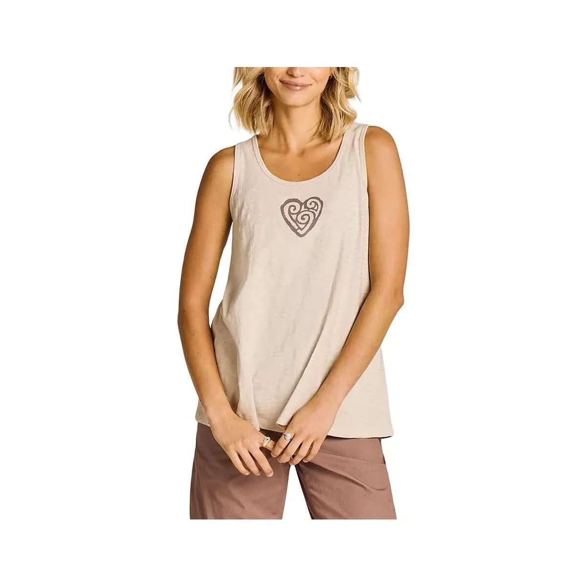 Life is Good Women's Crafty Heart Slub Easy Fit Tank Top