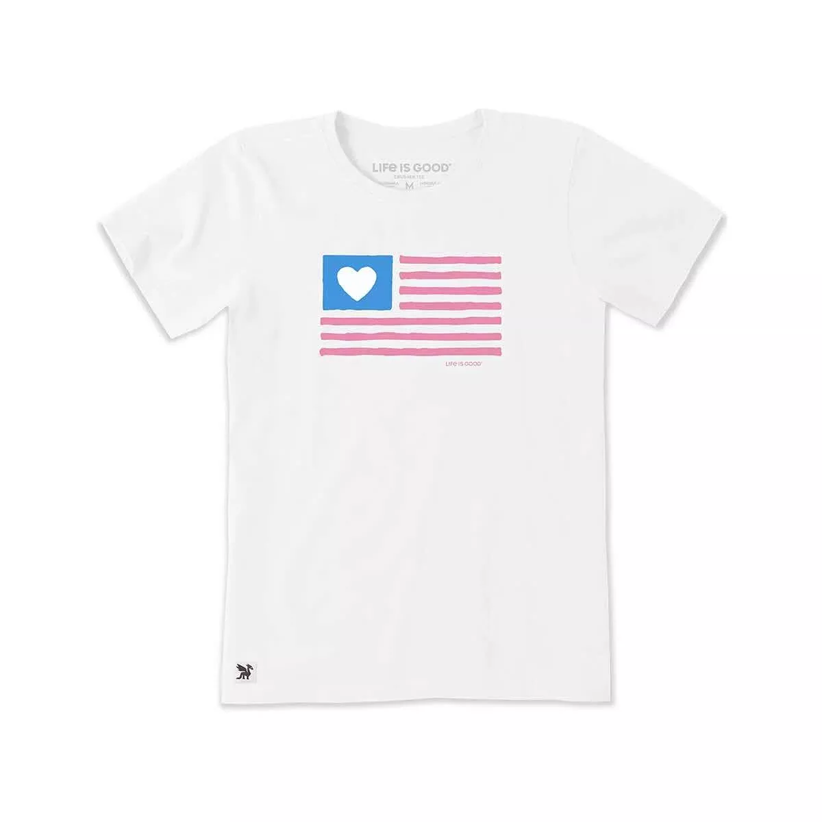 Life is Good Women's Hearts and Stripes Forever Short Sleeve Crusher Lite T-Shirt