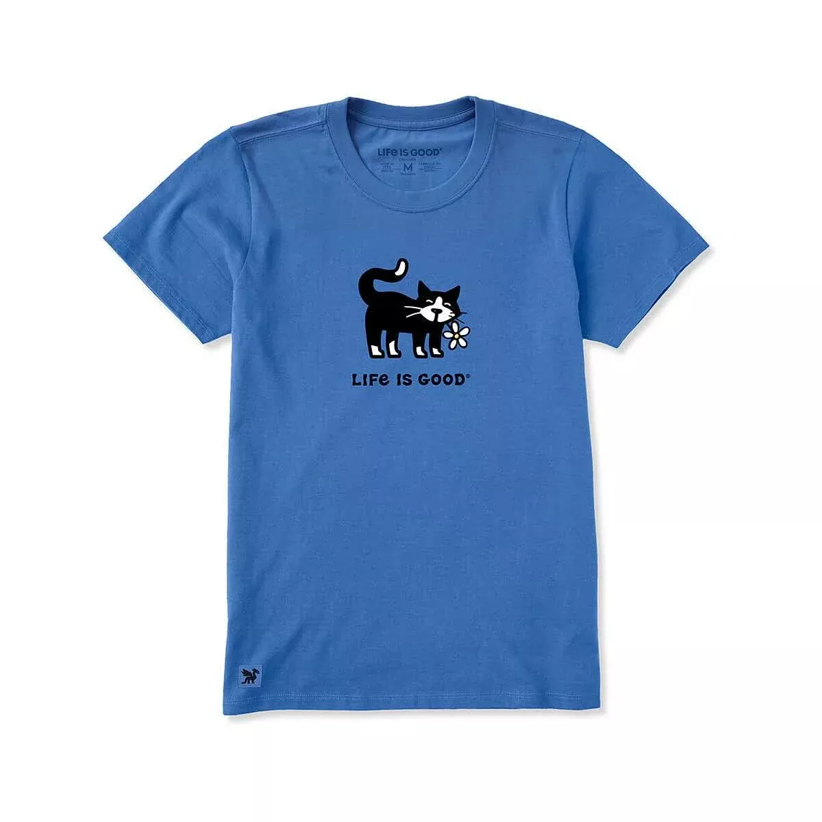 Life is Good Women's Tuxedo Cat Daisy Short Sleeve Crusher-Lite T-Shirt