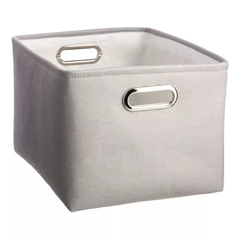 Light Grey Rectangle Fabric Storage Basket, 16.1x11