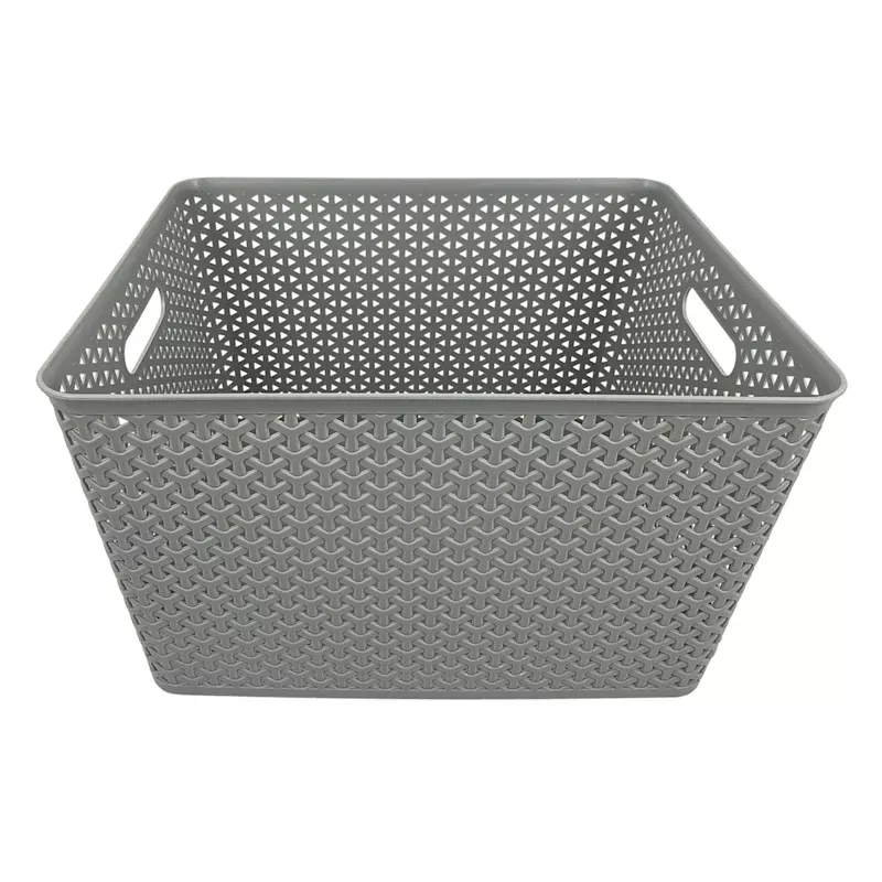 Light Grey Y-Weave Storage Basket, Extra Large