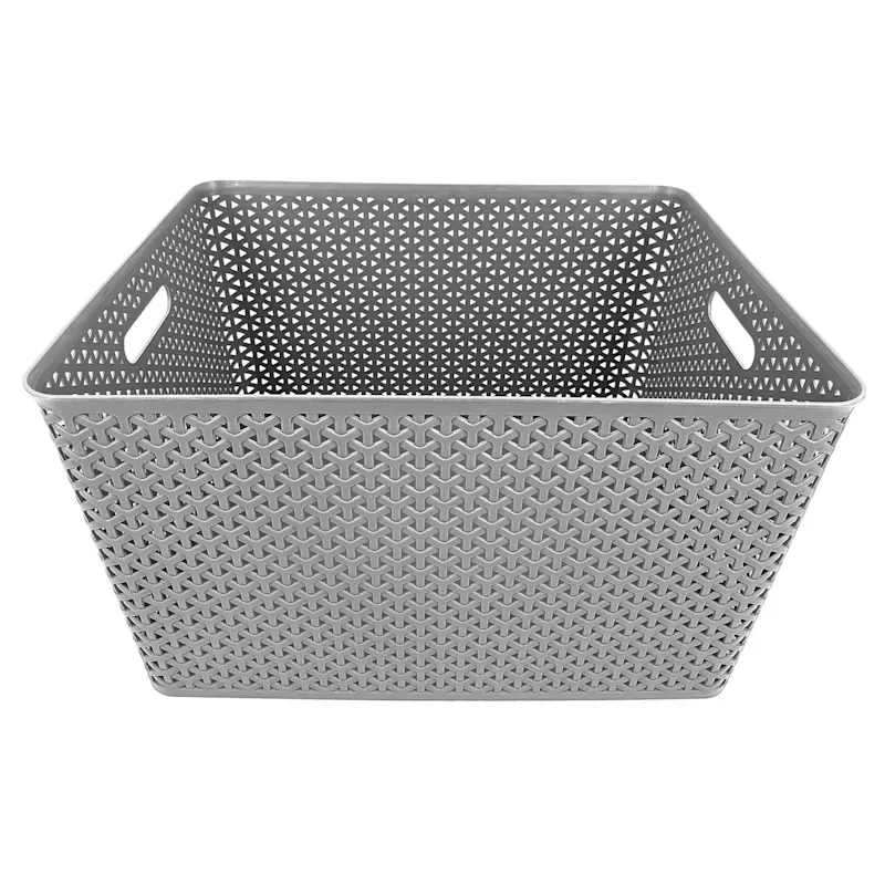Light Grey Y-Weave Storage Basket, XXL