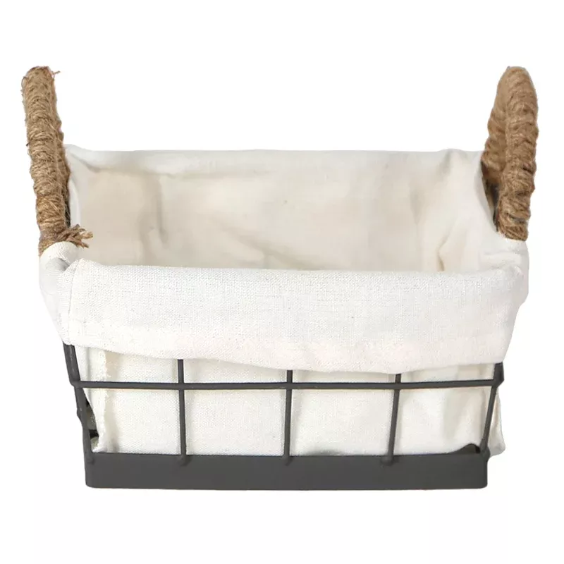 Lined Rectangle Wire Storage Basket, Extra Small