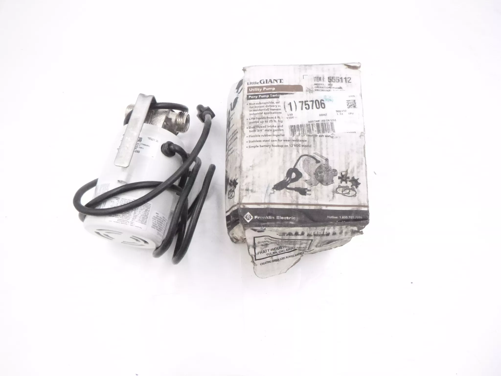 Little Giant 555112 1/10HP 115V Nickel Plated Brass Utility Pump