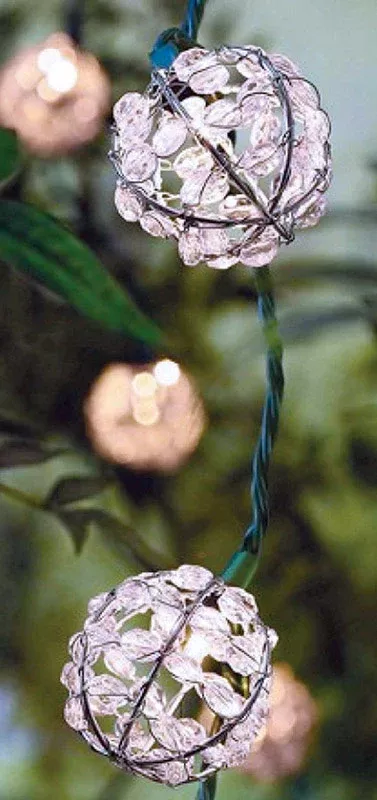 Living Accents 624FV11F Clear Wire Bead Globe Light Set, 7.5 ft. Long