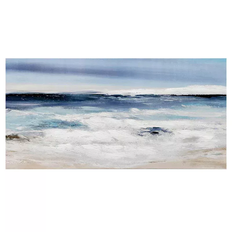 Long Beach Embellished Canvas Wall Art, 48x24