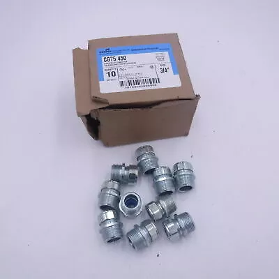 Lot of 10 Cooper Crouse-Hinds CG75 450 Strain Relief Connectors 3/4″ Inch