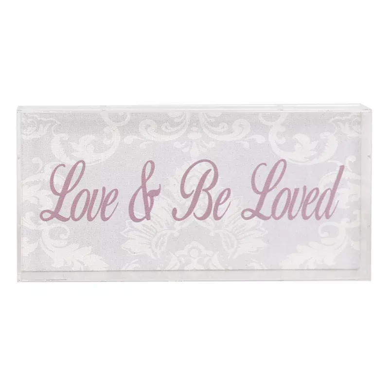 Love & Be Loved Wooden Block Sign, 12x6