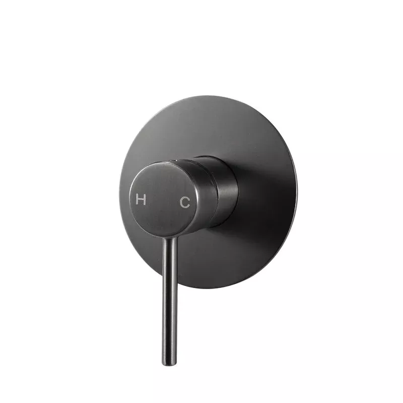 LUCID PIN Gun Metal Grey Round Shower/Bath Wall Mixer(80mm Cover Plate)(color up)