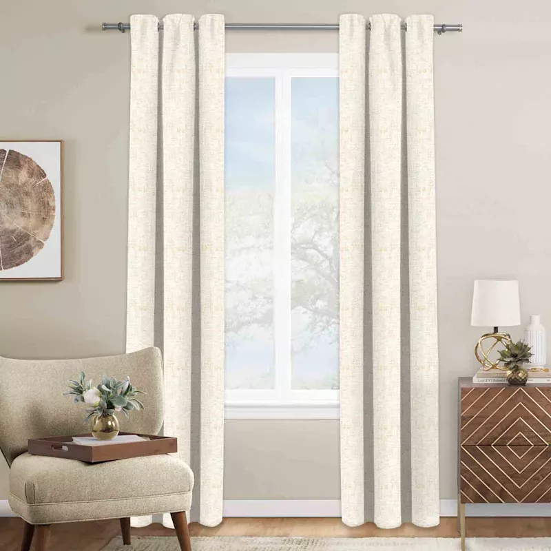 Luxor Gold Metallic Room Darkening Curtain Panel, 84"