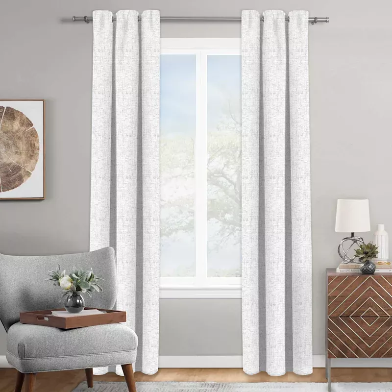 Luxor Silver Metallic Room Darkening Curtain Panel, 84"