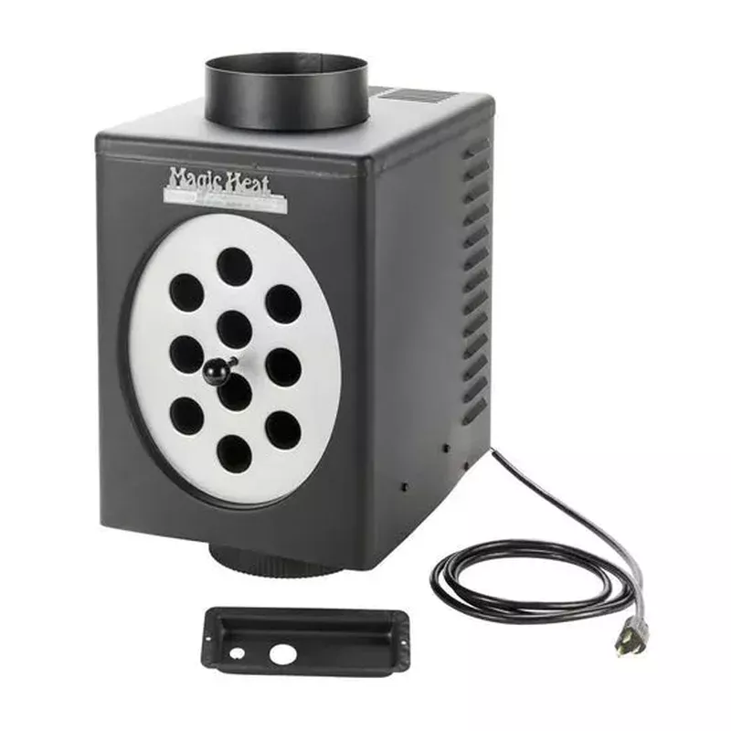 Magic Heat Wood Stove Heat Reclaimer for 6″ Pipe (MH-6R) 225 CFM Thermostatic Blower Fan