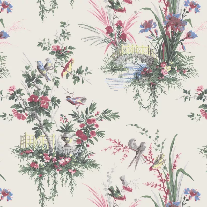 Magical Garden in Linen Wallpaper