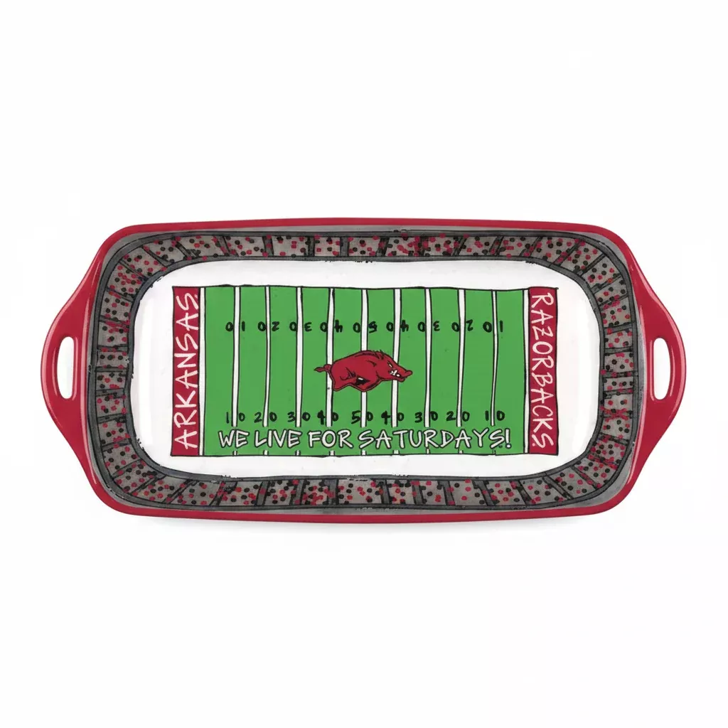Magnolia Lane - Arkansas Razorbacks Rectangle Stadium Platter