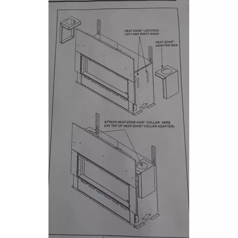 Majestic & Heatilator, Heat-n-glo HEAT-ZONE-TOP Adapter for Direct Vent Fireplaces