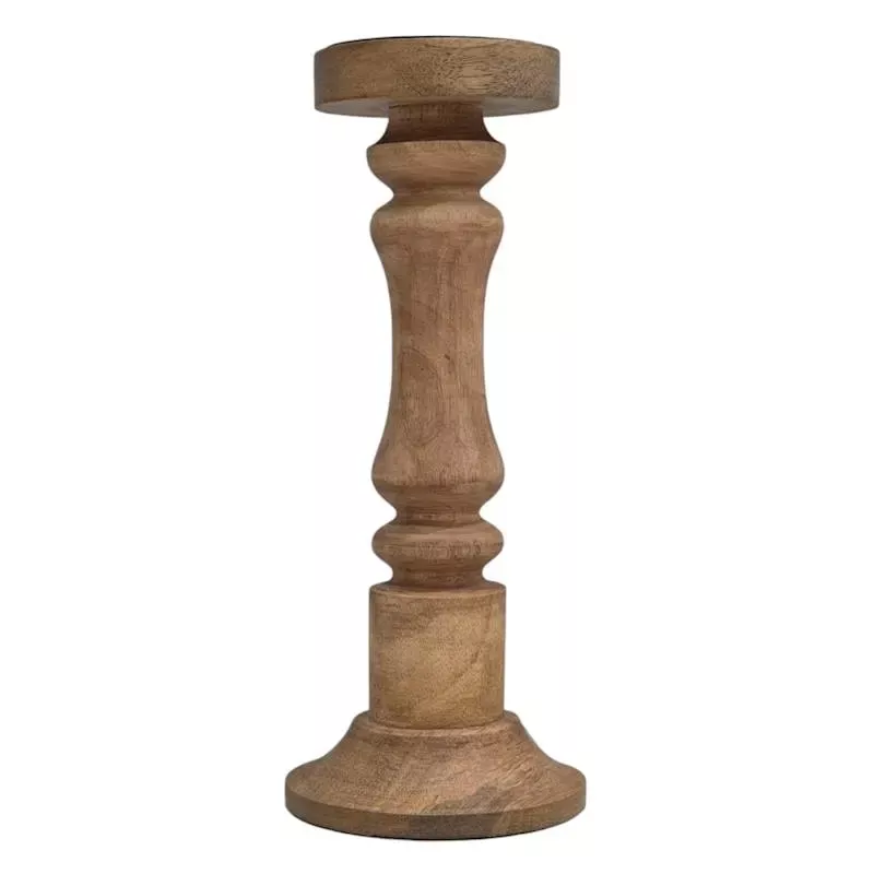Mango Wood Candle Holder, 12"