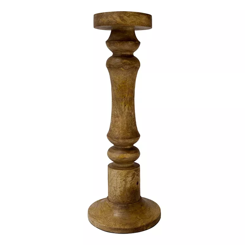 Mango Wood Candle Holder, 15"