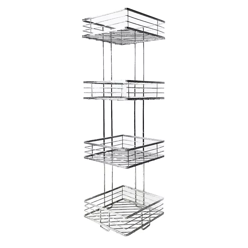 Manhattan 4-Tier Square Storage Stand, Chrome
