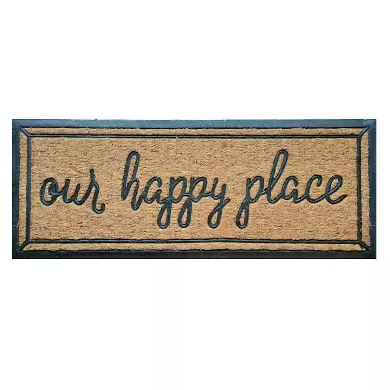 Mansion Our Happy Place Coir Mat, 14x36