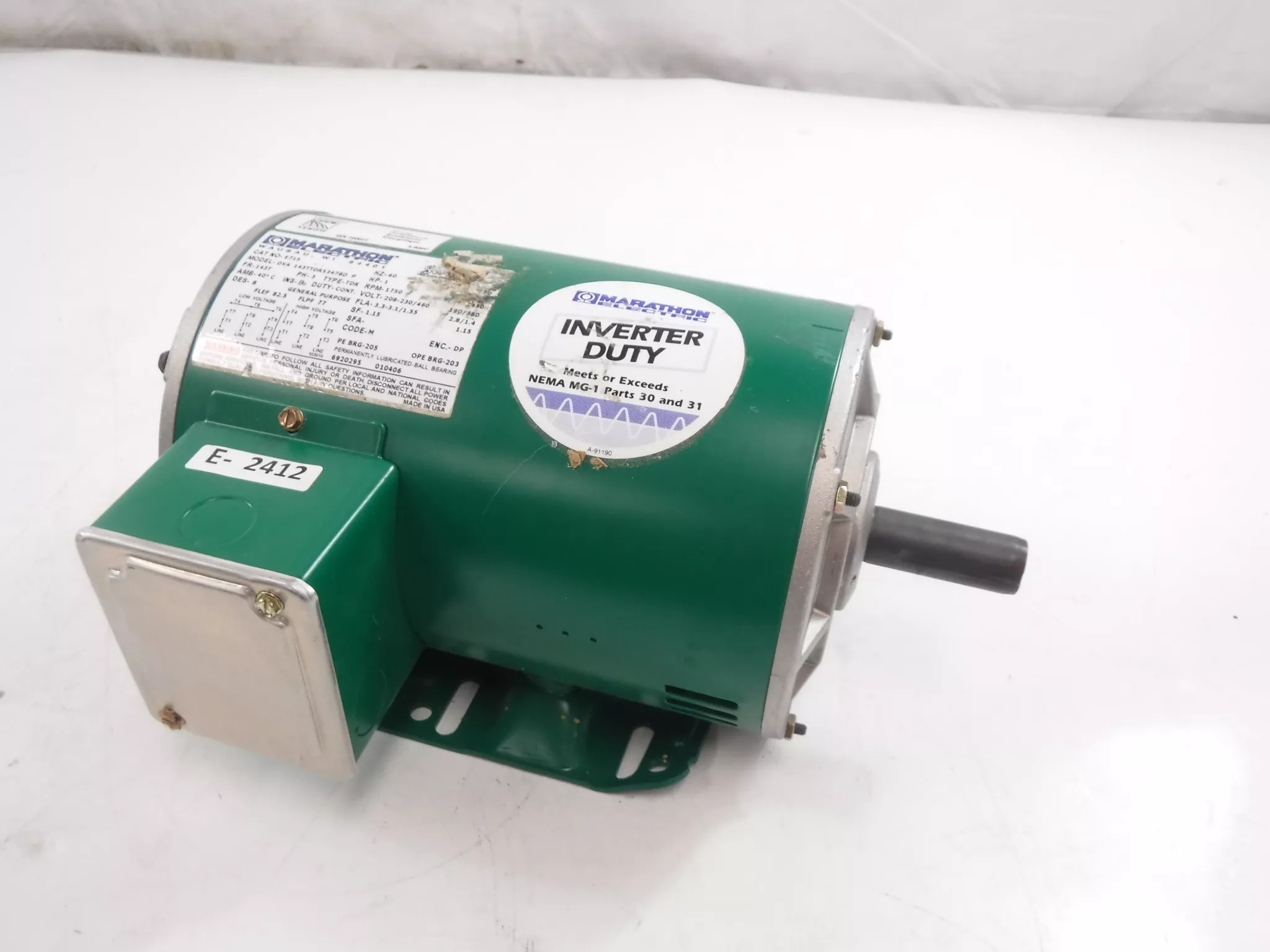 Marathon Electric 1HP 60Hz 1750RPM 460V General Purpose Motor E715 SEE DES