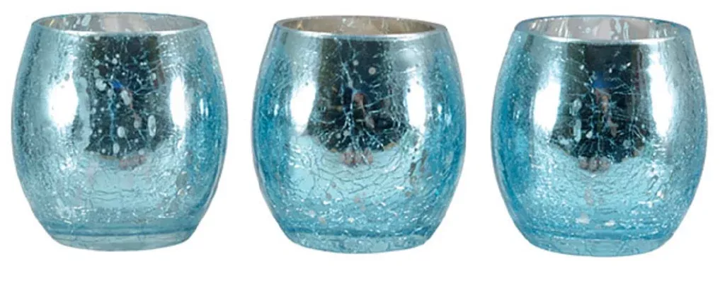 Mark Feldstein VBLM3 Mercury Glass Votive Holder, Silver, 3 Piece