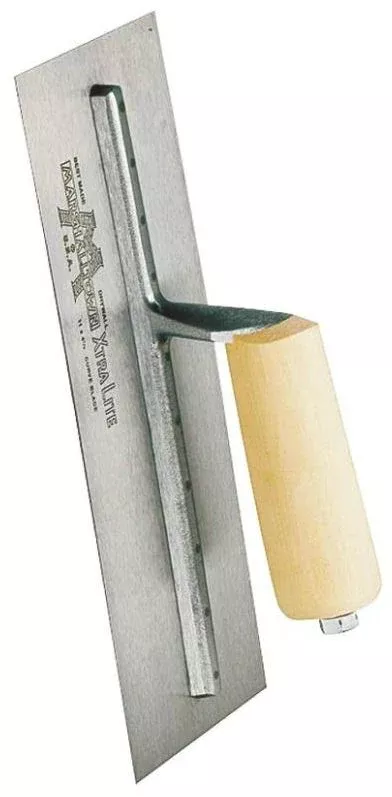 Marshalltown 12A Drywall Trowel, 14"x4 1/2", Straight Wood Handle