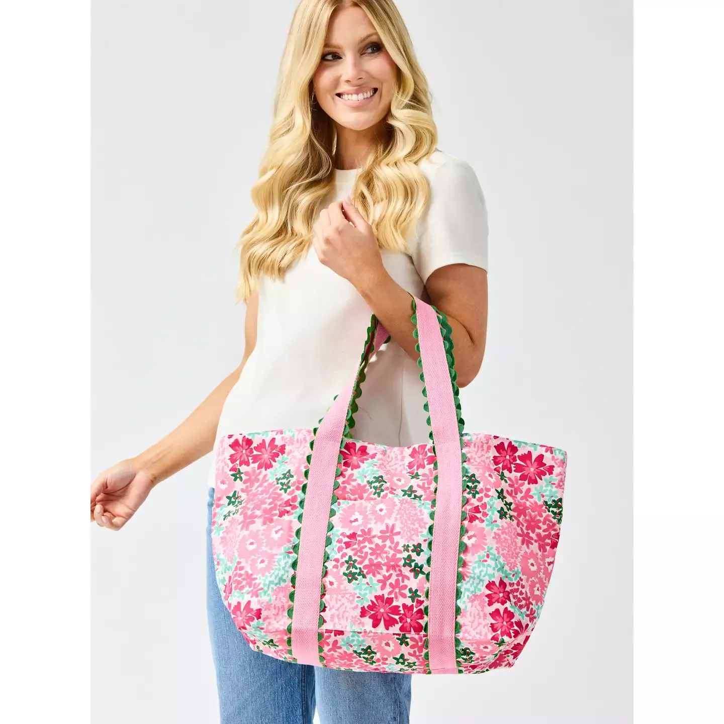 Mary Square - Capri Carryall Tote, Petal Perfect