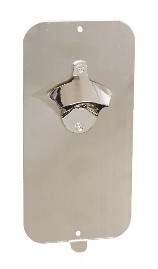 Master Magnetics 07581 Magnetic Bottle Opener and Cap Catcher, Stainless Steel