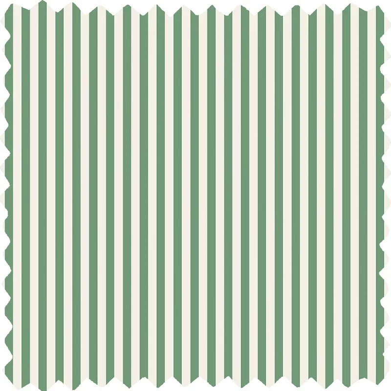 Matchstick Stripe Green/Magnolia Linen Fabric