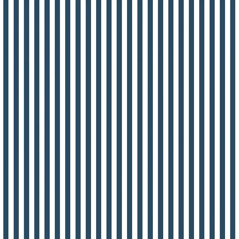 Matchstick Stripe Navy/White Wallpaper
