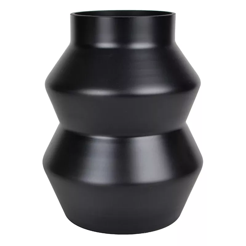 Matte Black Glass Vase, 6"