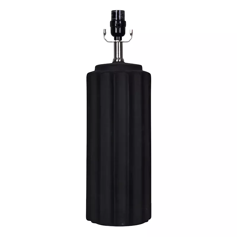 Matte Black Scalloped Table Lamp Base, 20"