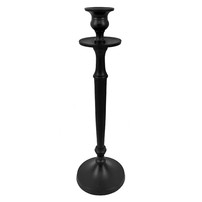 Matte Black Taper Candle Holder, 12"