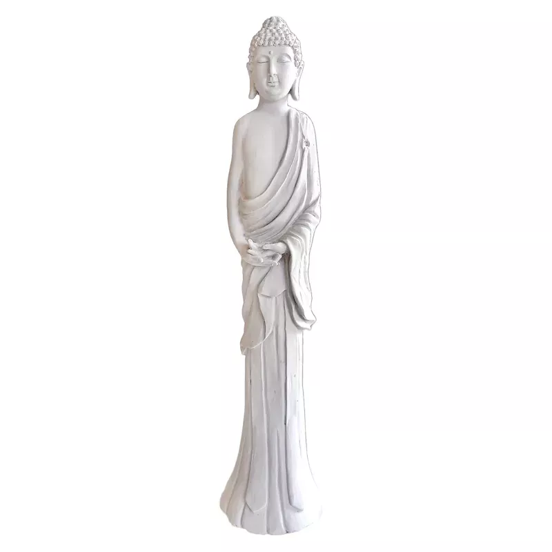 Matte White Buddha Figurine, 17"