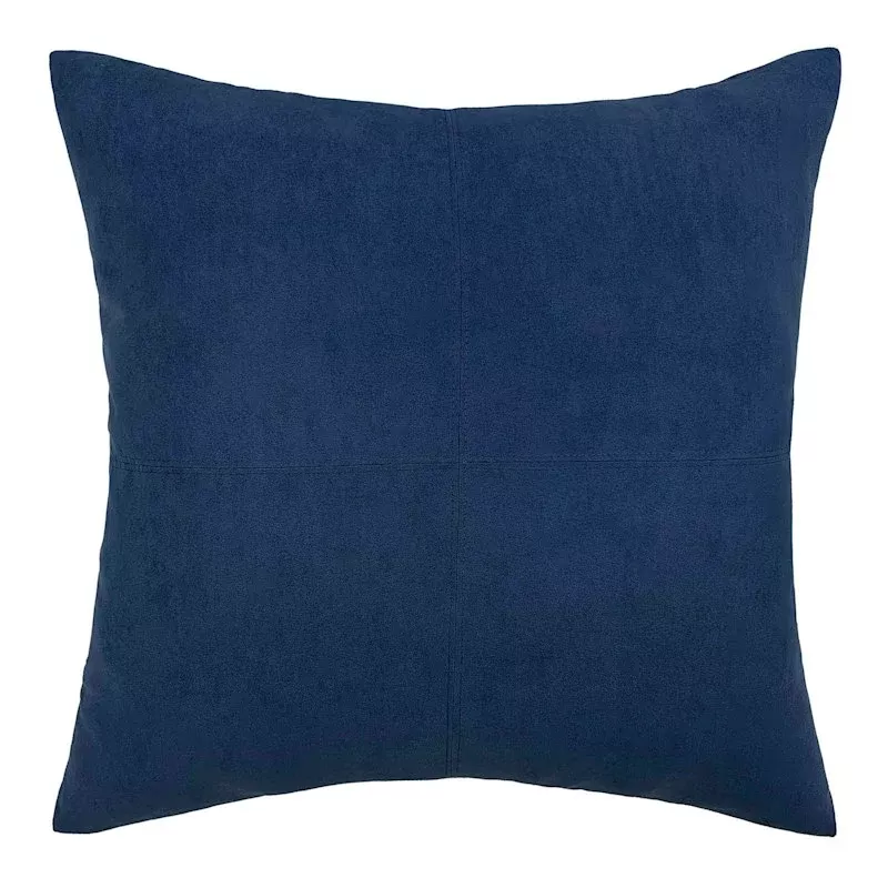 Medieval Blue Faux Suede Throw Pillow, 24"
