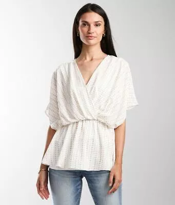 (Medium) Buckle Black MEEK 8488 Cream Shaping & Smoothing Peplum Blouse