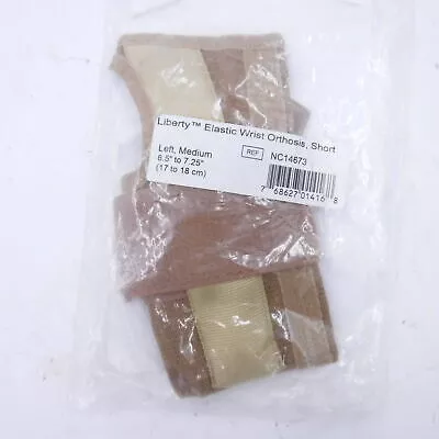 Medium, Left, 6.5″-7.25″ Liberty Orthotics Elastic Wrist Orthosis, Beige, Short
