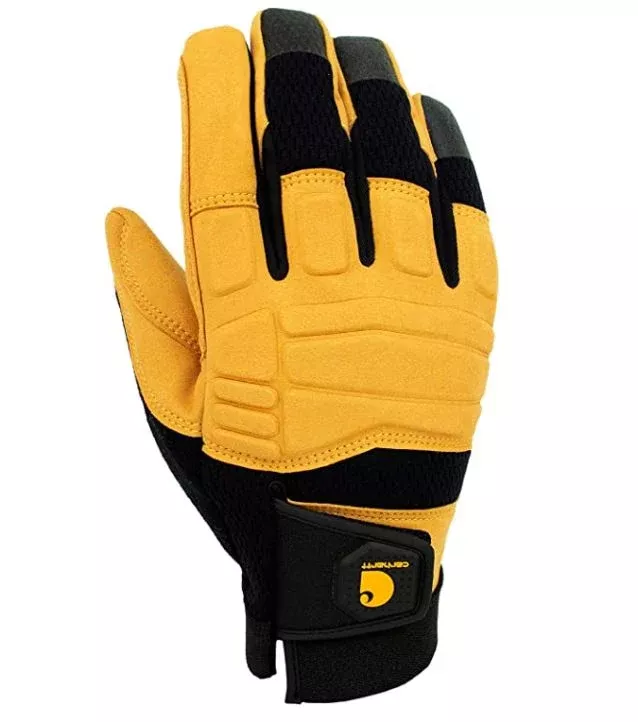 Men's Synthetic Leather High Dexterity Molded Knuckle Secure Cuff Glove