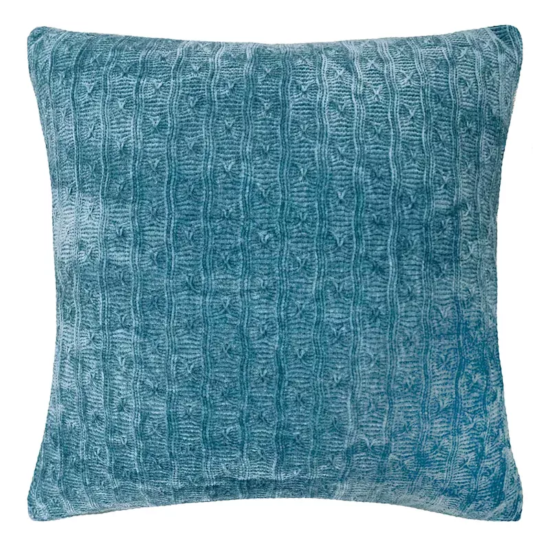 Menlo Teal Chenille Throw Pillow, 18"