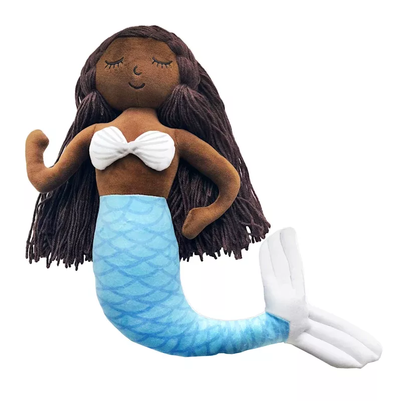 Mermaid Aqua Plush Pillow, 5x15