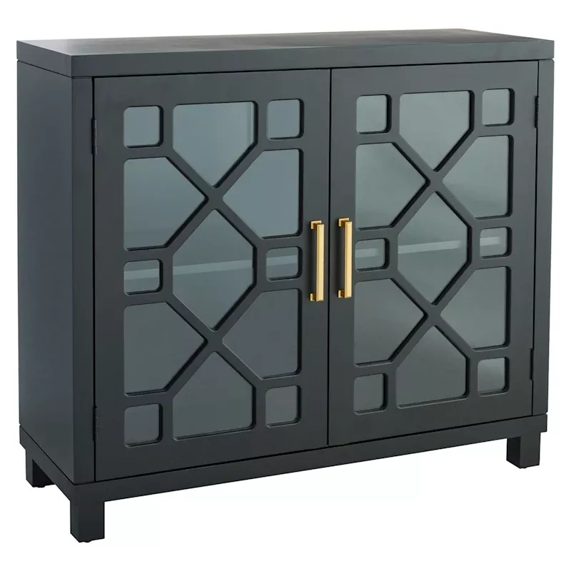 Merrick Black Glass Pane Cabinet