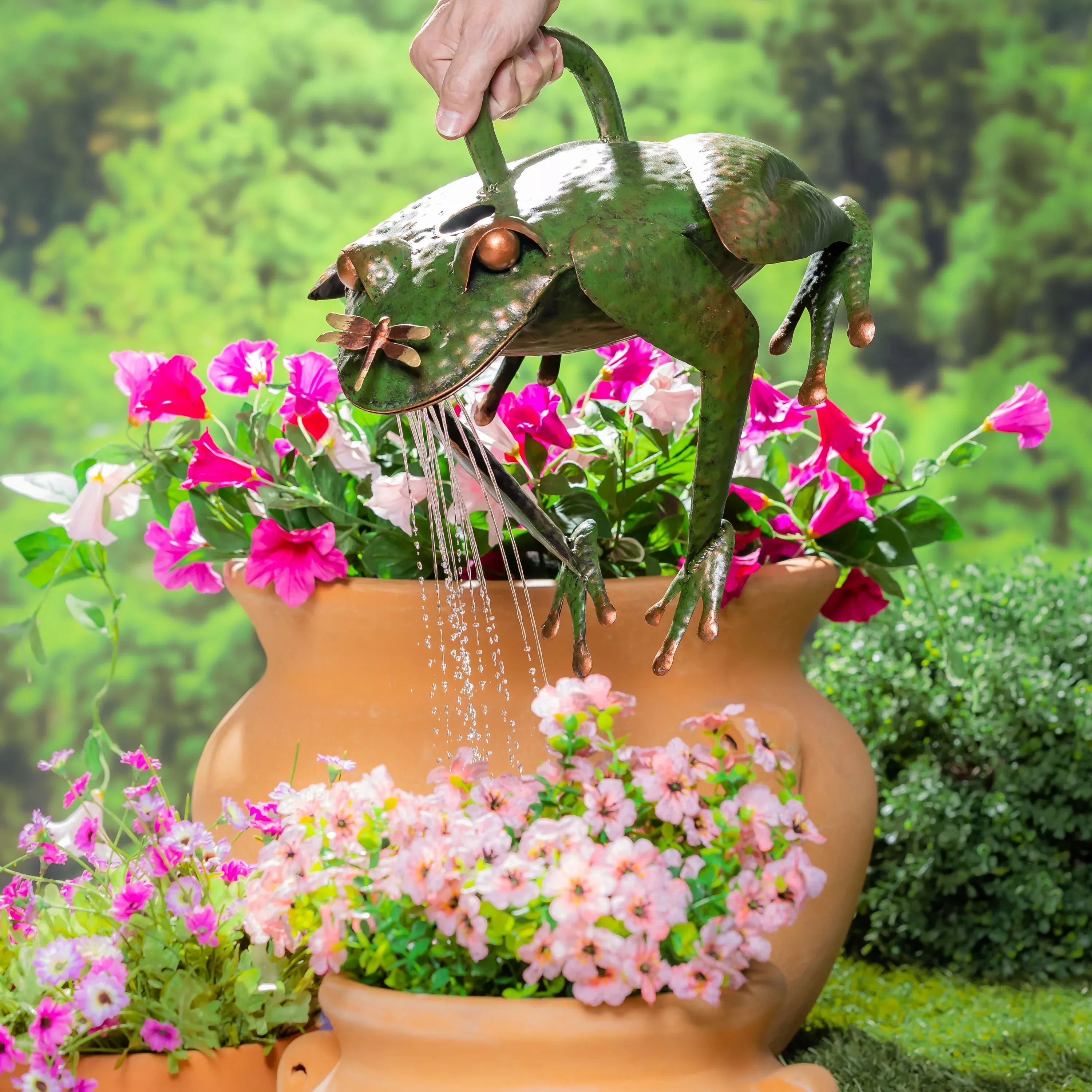 Metal Frog Watering Can