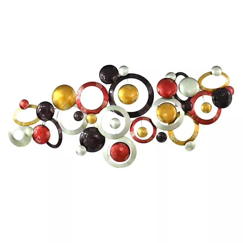 Metal Geo Rings Wall Art, 71x32
