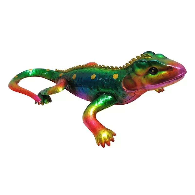 Metal Lizard Outdoor Garden Statue, 5"
